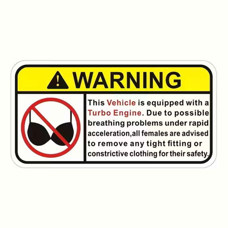 Забавен стикер "Warning" - 2 бр.