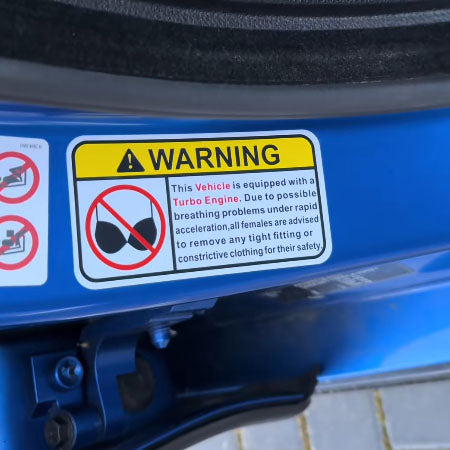 Забавен стикер "Warning" - 2 бр.